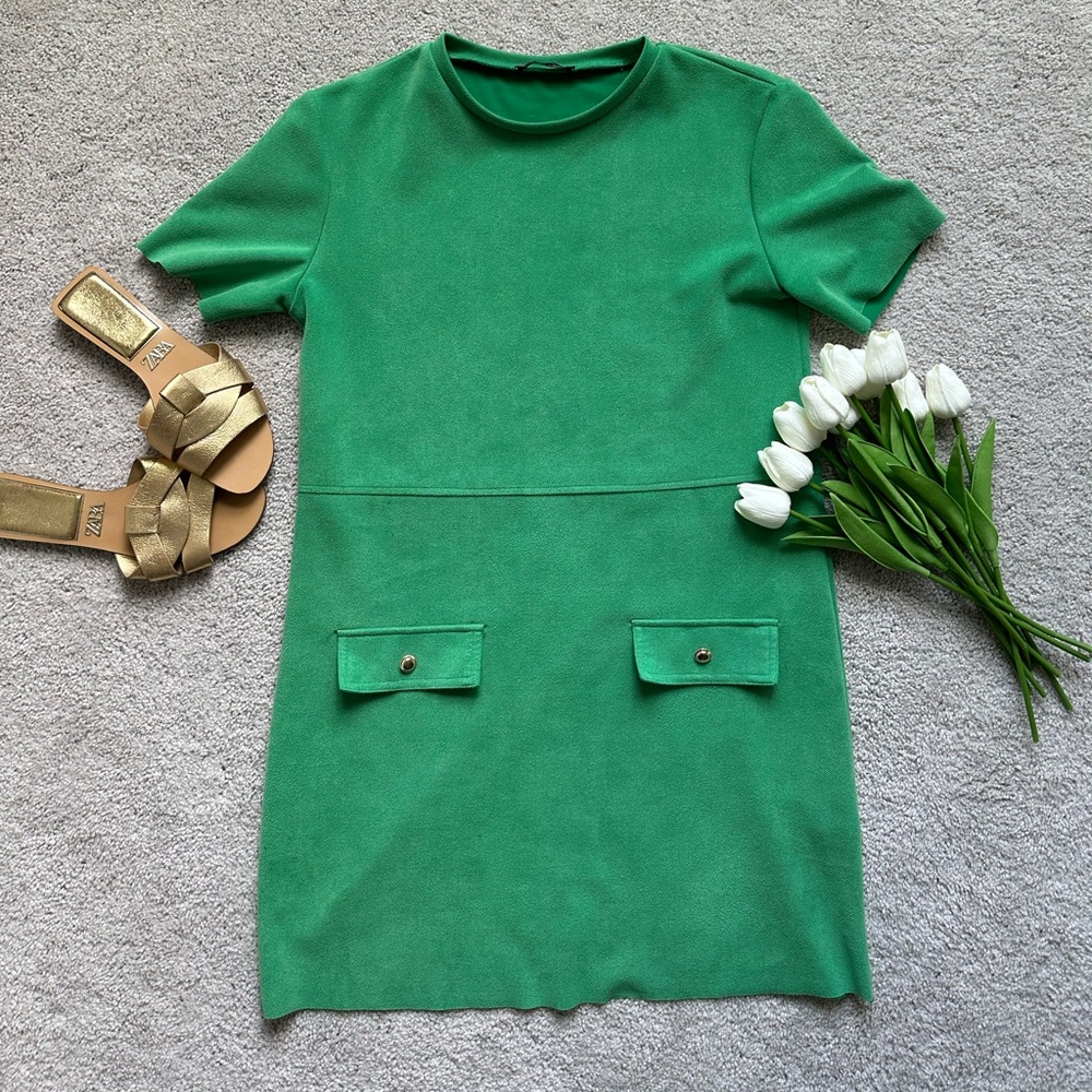 Zara mini green dress